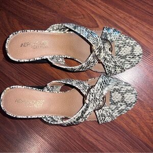 Aerosoles | Heelrest Snake Print Mules | Block Heel | Sandals | Women’s Size 8.5